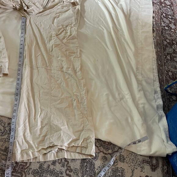 Zara Cream Wide Leg Utility Jumpsuit Sz XS Cargo Pockets Zip - Picture 8 of 8
